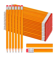 Crayons standard HB avec logo personnalisé en gros avec gomme en bois pour étudiants