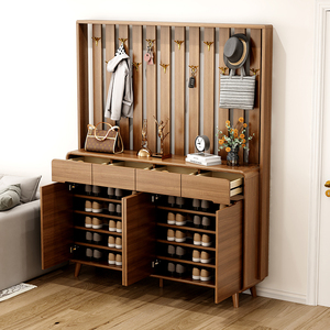 <span class=keywords><strong>Meuble</strong></span> d'entrée moderne 3-en-1 avec <span class=keywords><strong>porte</strong></span>-<span class=keywords><strong>manteau</strong></span> et armoire à chaussures - <span class=keywords><strong>Meuble</strong></span> de séparation multifonctionnel pour couloir et salon - Product Image 4