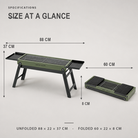 Barbecue pliant sans fumée pour l'extérieur, en acier inoxydable 304, réchaud compact pour la maison et le jardin, four à charbon portable pour rôtir la viande