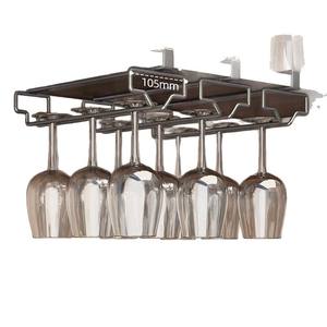 Porte-verres à vin moderne à rangée unique, à suspendre sous l'armoire, résistant à la rouille, pour le rangement des verres à pied, idéal pour les fêtes et les bars. - Product Image 2