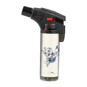 Arrive China Peking Opera Design Refillable Windproof Candle <b>BBQ</b> Jet Slant Torch <b>Lighter</b> for Cigar - Product Image 2