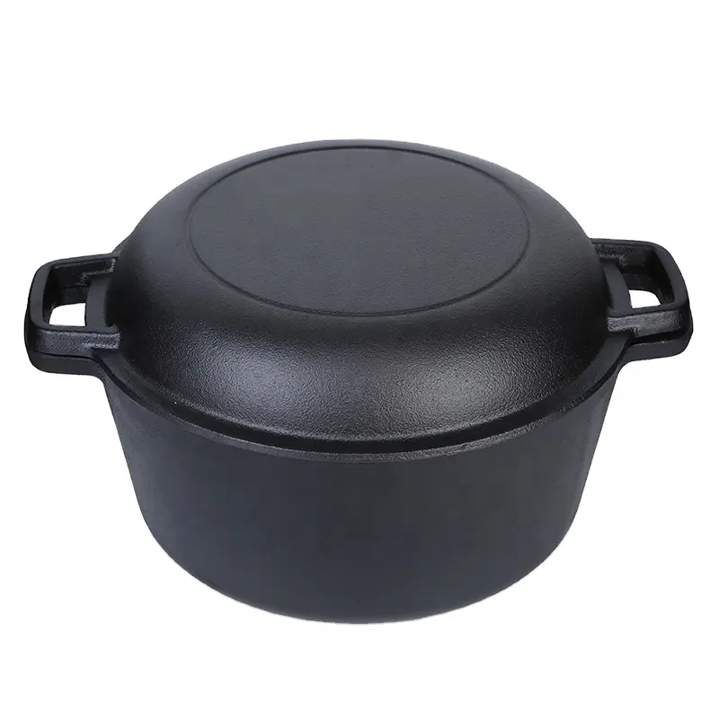 Multifuncional Gradiente Cor ferro fundido Combo panela funda fogão com tampa para fritar estufar alimentos
