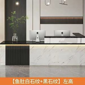 Hotel Modern Design Customized Logo MFC <b>Wood</b> Counter Front <b>Desk</b> White Office Reception Front Lobby Table <b>Desk</b> - Product Image 2