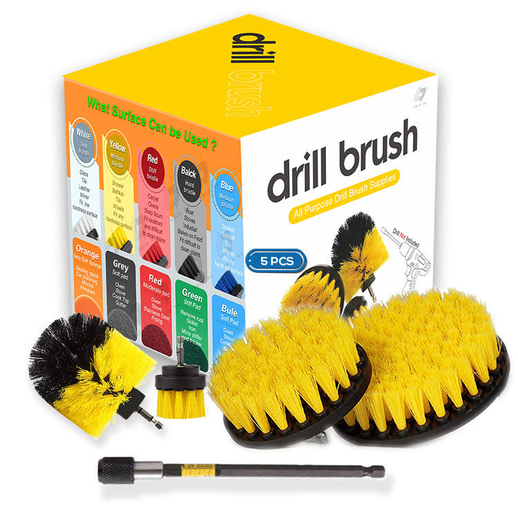 2'' 3.5'' 4'' 5" Drill Scrubber Brush Kit Cleaning 5Pcs/Set