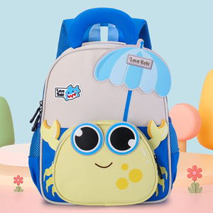 Nouveau sac à dos pour enfants en nylon et polyester, motif petit <span class=keywords><strong>crabe</strong></span> de dessin animé, mignon, réduction de la charge, pour garçons et filles de 3 à 6 ans - Product Image 5