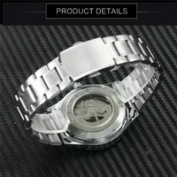 WINNER 166 Montres mécaniques pour hommes, vente chaude, marque de mode masculine, montres de luxe avec date et calendrier, bracelet en acier, étanches, pour homme