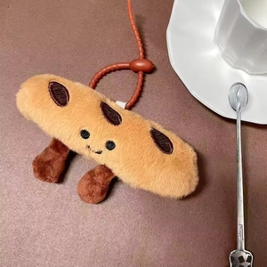 Llavero <span class=keywords><strong>de</strong></span> Peluche con Forma <span class=keywords><strong>de</strong></span> Croissant Ecológico para Niños, Adorno Colgante <span class=keywords><strong>de</strong></span> <span class=keywords><strong>Dibujos</strong></span> Animados con Cuerda Trenzada Antideslizante - Product Image 5