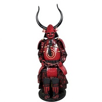Armure de samouraï japonaise Red Horn Echo, ensemble complet de la période des guerres, pour hommes, accessoires de décoration grand format pour salles d'exposition culturelles et touristiques