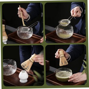 Juego de té Matcha japonés de 4 Uds., caja de regalo de vidrio transparente al por mayor, Kit de Matcha con cuenco de Caño vertedor, juego de Matcha elegante - Product Image 5