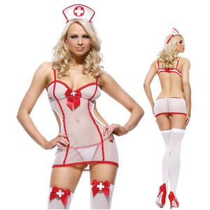Flitter wochen Cosplay Krankens ch wester Uniform für Frauen Sexy Hot Dessous mit Schleife Dekoration - Product Image 1