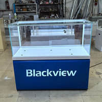 Vitrine en Verre à Éclairage LED pour Téléphones Portables, Meuble de Rangement Métallique Personnalisé pour Produits Électroniques, Présentoir pour Téléphones Mobiles