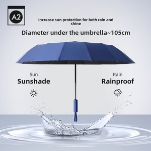 <span class=keywords><strong>Parapluie</strong></span> automatique extra large pour hommes et femmes, robuste, épaissi, résistant aux intempéries, pare-soleil, pliable, impression de logo - Product Image 4