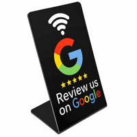 Support NFC Google avec code QR 13,56 MHz programmable – Station de table compatible avec les cartes NFC et QR Google pour les avis