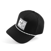 Gorra de Golf de Diseño de Lujo con Estampado de Leopardo, Transpirable, Impermeable, con Logotipo Personalizado, Hebilla Dorada de Cobre, para Deporte y Viajes, Negra, 100% Poliéster