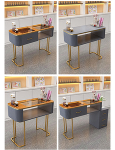 Muebles de Diseño Moderno para Salón de Uñas, Sillas de Manicura de Madera, Mesas de Manicura, <span class=keywords><strong>Mesa</strong></span> de Uñas al por Mayor para Salón de Belleza - Product Image 5