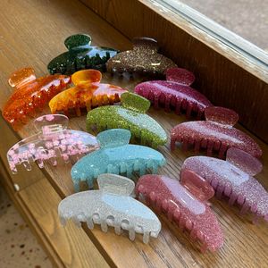 Nouvelle pince à <span class=keywords><strong>cheveux</strong></span> en acrylique épaissie à sept dents, colorée et brillante, pour un style classique, simple et élégant, accessoire quotidien. - Product Image 1