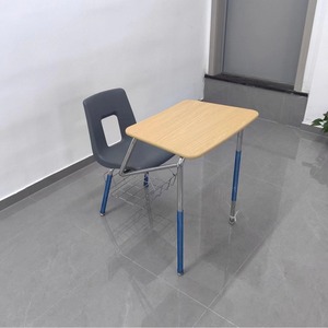 Conjunto de escritorio y silla para estudiantes, tablero de madera, estructura de metal, muebles escolares duraderos, 84x475x785, diseño minimalista - Product Image 4