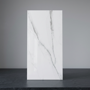 Carreaux de porcelaine en marbre blanc Statuario brillant 600x1200mm, carreaux de sol et de mur de qualité supérieure pour hôtels et villas - Product Image 4