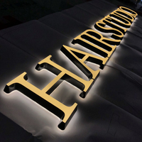 Letras iluminadas en 3D, letrero iluminado, letrero de letra de canal LED personalizado, letrero acrílico 3D, letrero led personalizado para exteriores para negocios