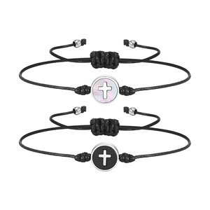 Wholesale New Trend Summer Fashion Men Jewelry Minimalist Steel <strong>Beads</strong> Cross <strong>Bracelets</strong> for Men Gifts Bangles - Product Image 1