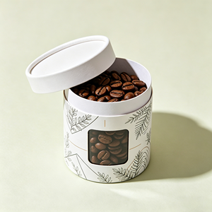 Tubo de Papel Kraft Reciclable Ecológico Personalizado para Envasado de Café con Tapa Personalizada con Impresión y Estampado en Caliente - Product Image 2