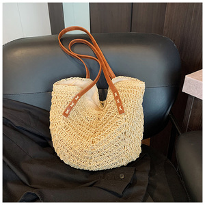Bolso Tejido de Moda Verano 2025, Nuevo Diseño, Estilo Sandalia, para Vacaciones en la Playa, Bolso de Hombro de Gran Capacidad - Product Image 5