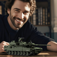 Statik Versiyon Almanya Ana Muharebe Tankı Leopard 2a8 Uzaktan Kumandalı RC Tank Yapım Blokları Setleri Yükseltilebilir