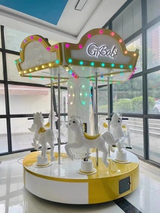 Pequeño carrusel Merry Go Round para niños de interior/exterior 6-8 asientos atracción de <span class=keywords><strong>feria</strong></span> Popular en centros comerciales que funciona con monedas - Product Image 5