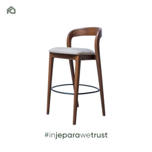 Bara Bar <b>Chair</b> Bold Combination Teak Wood Iron <b>Upholstery</b> Delivering Strong Character Comfort Modern Industrial Appeal Hotel - Product Image 2