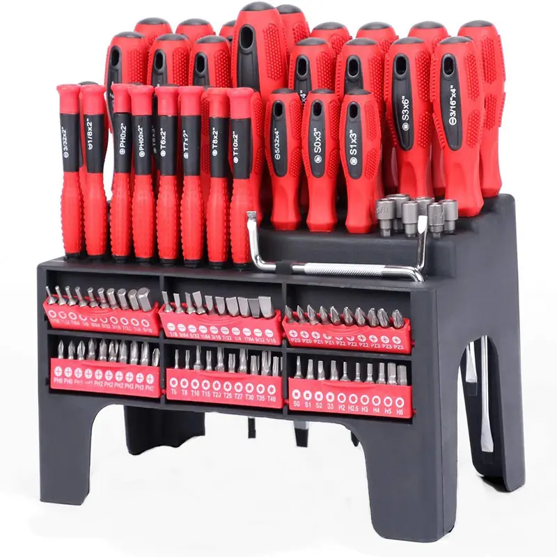 Set di combinazioni familiari cacciavite magnetico manuale Set da 100 pezzi elettrodomestici strumenti di installazione manuale e staffa di fissaggio