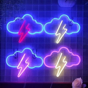 Luz <span class=keywords><strong>LED</strong></span> de Neón Personalizada con Diseño de Rayo, Cuerpo de Acrílico, Alimentación por USB o 3 Pilas AA, Letreros de Neón para Oficina - Product Image 1