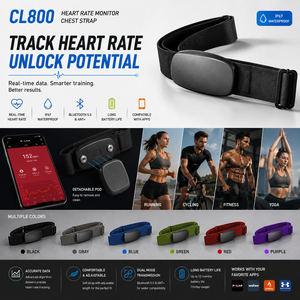 Monitor de Ritmo Cardíaco xBandi CL800 con Correa para el Pecho, Bluetooth 5.0, ANT+, Resistente al Agua IP67, Unisex, para Correr, Ciclismo y Yoga - Product Image 1