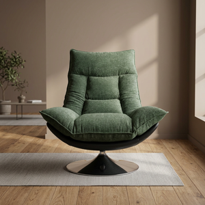 Modern Green Torus Shape Bean Bag Chair Contemporary Style Living Room Furniture Steel Frame High-density Sponge - Product Image 4