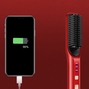 <span class=keywords><strong>Brosse</strong></span> à <span class=keywords><strong>lisser</strong></span> les cheveux en céramique sans fil, peigne chauffant électrique - Product Image 2