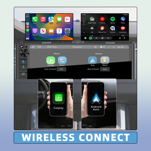 Flysonic FYDZ <strong>Single</strong> <strong>DIN</strong> 6.38'' Car Stereo CarPlay &amp; Android Auto Touch Screen Head Unit Mirror Link USB FM Universal Car Radio - Product Image 5