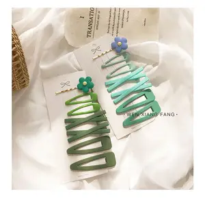2019 de moda popular verde aguacate pelo clip flor pelo accesorios al por mayor chica horquilla en Venta caliente
