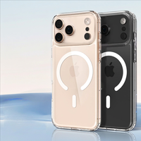 Coque de téléphone portable magnétique antichoc hybride TPU+PC transparente anti-jaunissement pour iPhone 18Pro/18 Pro Max (pro/vente en gros)