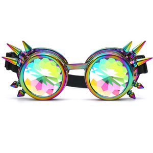 Lunettes de soleil kaléidoscopiques steampunk colorées pour femmes et hommes, idéales pour les festivals et les soirées – Super Vente ! - Product Image 2