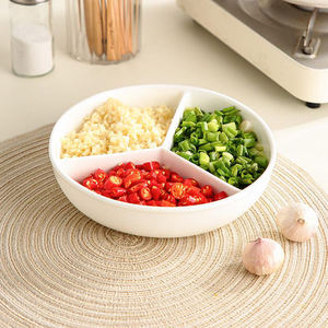 <span class=keywords><strong>Plato</strong></span> de Cerámica Blanco Moderno con <span class=keywords><strong>3</strong></span> Compartimentos para Control de Porciones, para Restaurante, Hotel y Uso Doméstico, Marca mcdou - Product Image 4