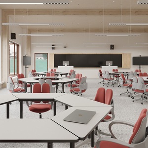 Moderner Bürostuhl mit Mittlerer Rückenlehne und Netzstoff, Geteiltes Rückendesign für Schulungsräume, Bildungszentren, Büros und Kreative Arbeitsbereiche - Product Image 3