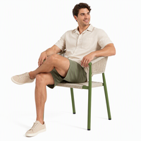 Chaise d'extérieur empilable en métal moderne, style bistrot, avec tressage en corde et rotin, qualité commerciale, imperméable – Offre Spéciale