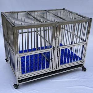 Chien Chenils Cages Pliable Adulte Vente Grands Chiens En Plein Air Fort En Acier Inoxydable Fermé Fil Métallique Pliant Caisse Cage Pet