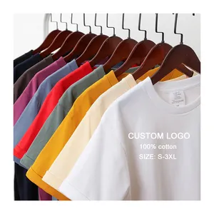 Plus Size Men's Shirts 230gsm Heavyweight T-shirt 100 Thick Custom Drop Shoulder Cotton Plain Oversized Tshirt