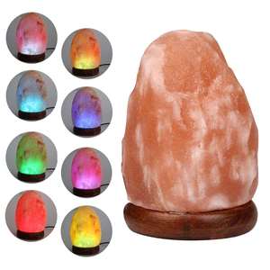 Lámpara de sal rosa del Himalaya con 7 colores que cambian, cristal Natural, sal, luz nocturna - Product Image 2