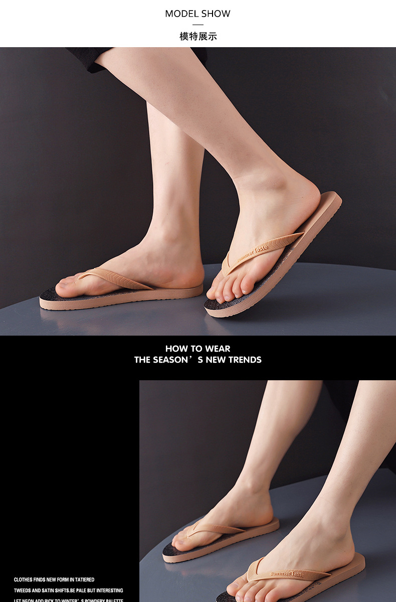 Men Summer Slides Eva Flip Flops Slippers Non-slip Indoor Outdoor Beach Flipflops
