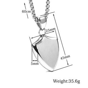 Nueva personalizada simple de acero inoxidable colgante de collar de plata punk rock declaración de fundición de los hombres de la joyería collares de cadena para niños hombre - Product Image 2