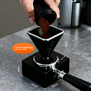 Outil de pressage de café usiné CNC - Acier inoxydable certifié ISO9001 avec revêtement Ti PVD, finition brossée/polie, compatible électroérosion à fil - Product Image 1