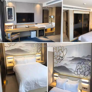 Inexpensive <b>Full</b> Hotel Bedroom <b>Sets</b> King Size Wood <b>Bed</b> Frame With Mattress Headboard Workstation TV Unit Wardrobe & Nightstands - Product Image 5