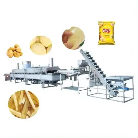 Küçük tam otomatik Lays patates cipsi yapma makinesi taze dondurulmuş ölçek patates kızartma makinesi patates cipsi üretim hattı
