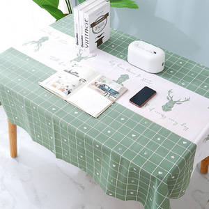 Nordic Style Deer Print <b>Tablecloth</b> <b>Rectangle</b> Waterproof Heat Resistant Oil Proof PEVA Decorative Table Cover for Home Dining - Product Image 4